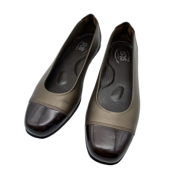 SAS Women’s 7.5 N Leather Scenic Cap Toe Ballet Flats - Picture 1 of 7